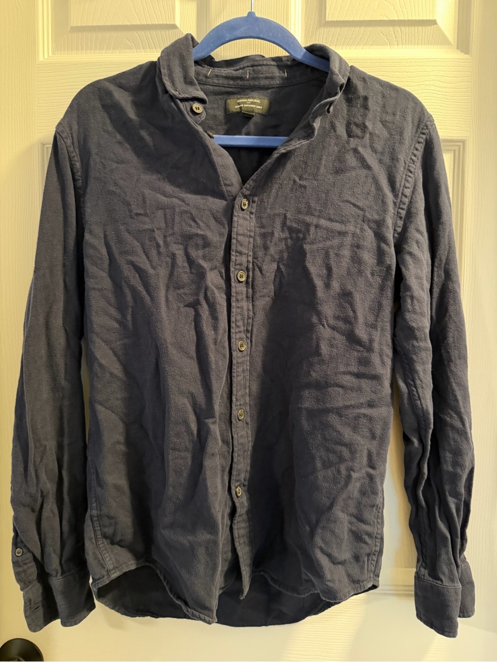 Banana Republic Men's Navy Lightweight Button-Up Shirt Jacket